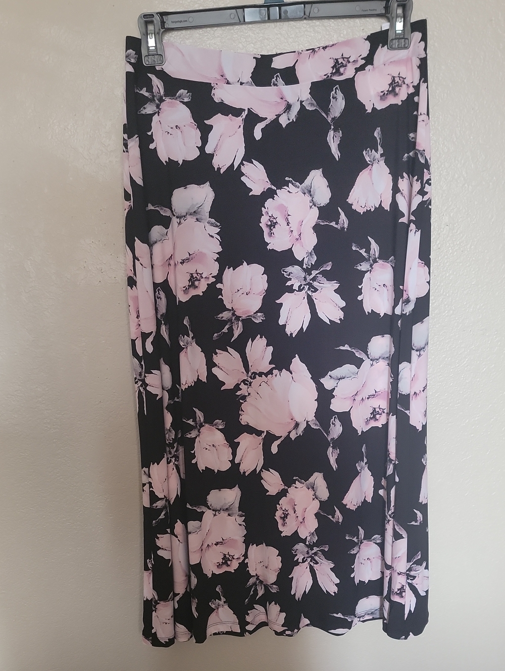 Black Label Pink and Black Floral Maxi Skirt